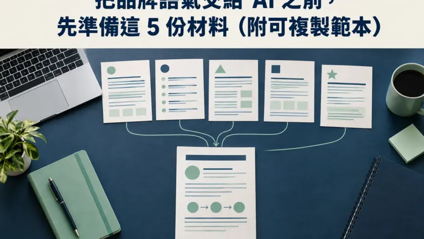 把品牌語氣交給 AI 之前，先準備這 5 份材料（附可複製範本）