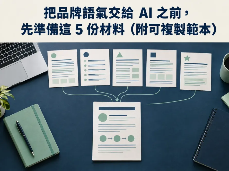 把品牌語氣交給 AI 之前，先準備這 5 份材料（附可複製範本）